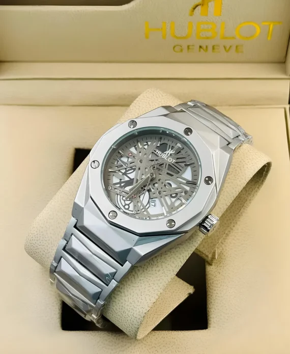 Premium Hublot Spider Watch | Chain Full Silver Inside Olive 1