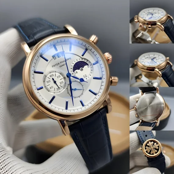 Patek Philippe Chronograph – BLUE BELT WHITE DIAL