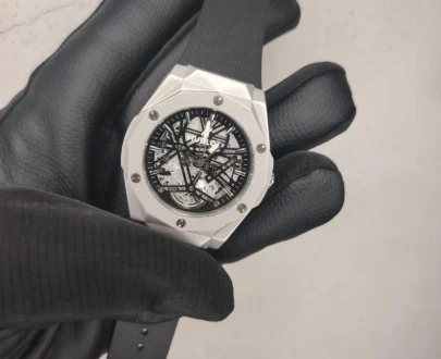 Premium Hublot Spider Watch | Full Silver Inside Black
