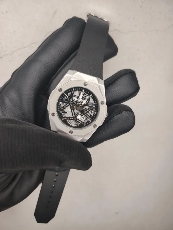 Premium Hublot Spider Watch | Full Silver Inside Black