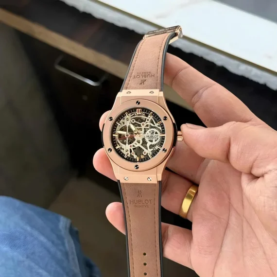 Hublot Automatic Machinery Premium Watch For Men | Golden Color & Rose Gold