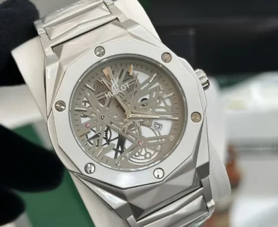 Premium Hublot Spider Watch | Chain Full Silver Inside Olive 1