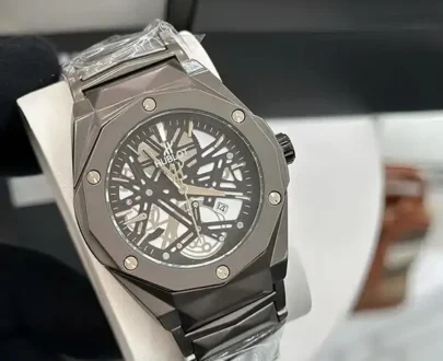 Premium Hublot Spider Watch | Chain Full Ash Black