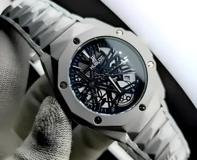 Premium Hublot Spider Watch | Chain Full Silver Inside Blue