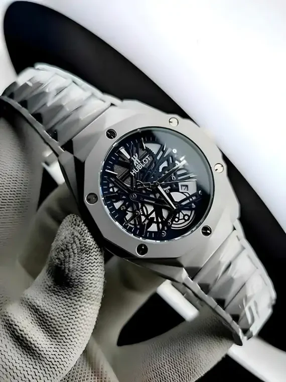 Premium Hublot Spider Watch | Chain Full Silver Inside Blue