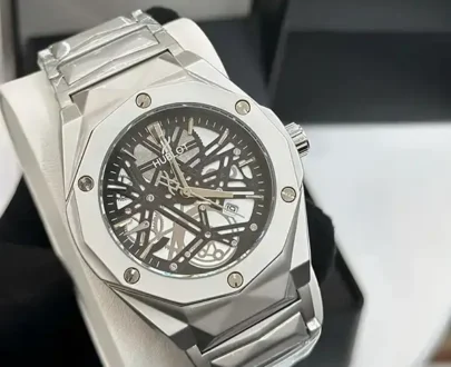 Premium Hublot Spider Watch | Chain Full Silver Inside Black