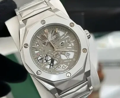 Premium Hublot Spider Watch | Chain Full Silver Inside Olive 1