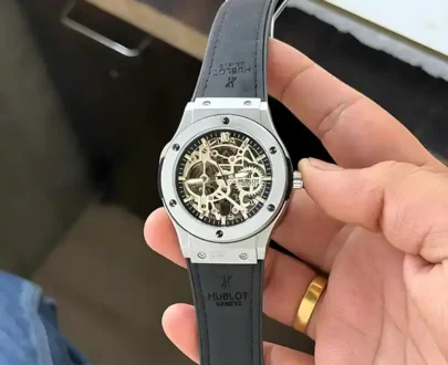 Hublot Automatic Machinery Premium Watch For Men | Black & Silver