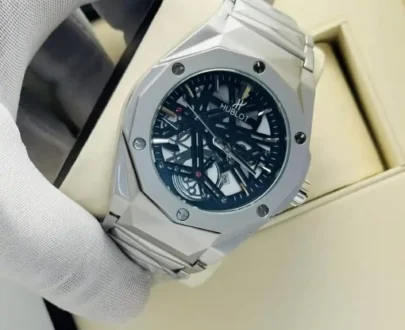 Premium Hublot Spider Watch | Chain Full Silver Inside Blue
